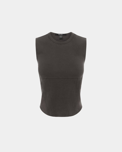STAGED TANK WASHED BLACK