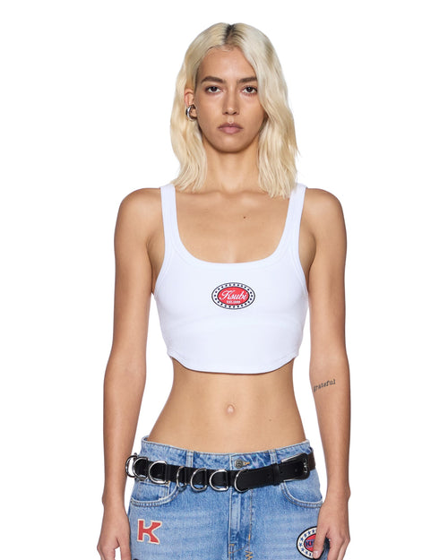 BADGE CHLOE CROP TANK WHITE
