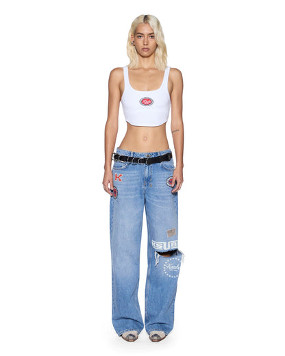 BADGE CHLOE CROP TANK WHITE