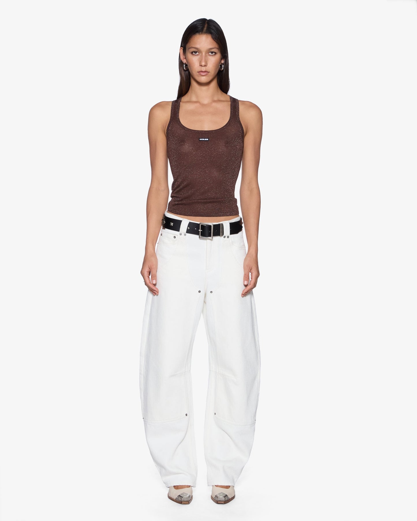ORIGIN KNIT TANK STONE LUREX