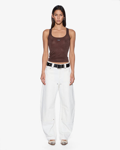 ORIGIN KNIT TANK STONE LUREX