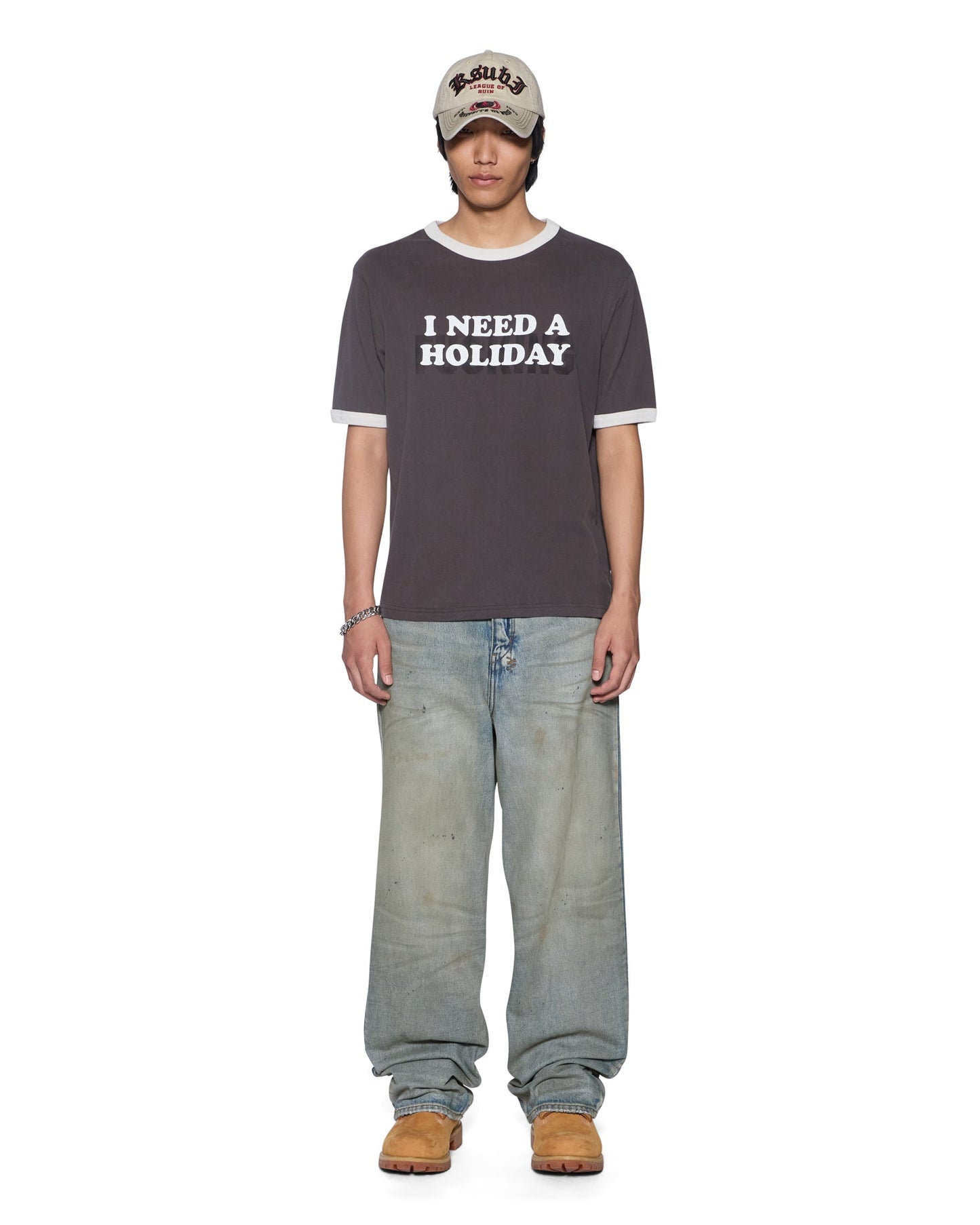HOLIDAY RINGER SS TEE FADED BLACK