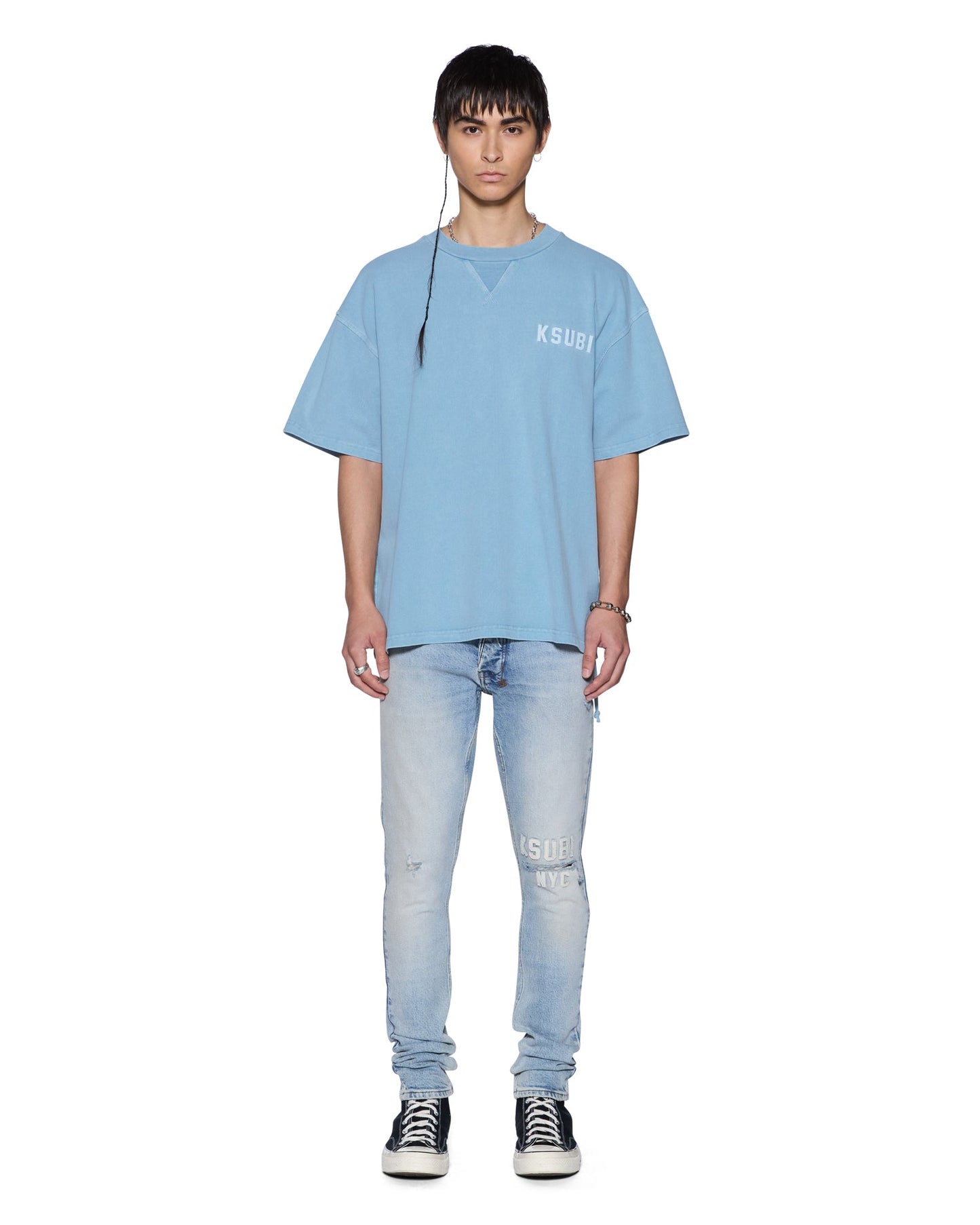 K-LOCK BIGGIE SS TEE SUMMER BLUE