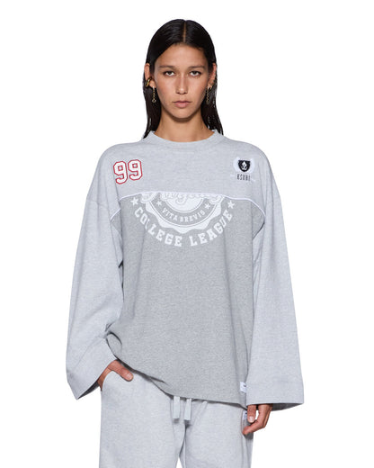 VARSITY BOYFRIEND LS TEE GREY