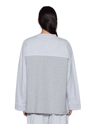 VARSITY BOYFRIEND LS TEE GREY