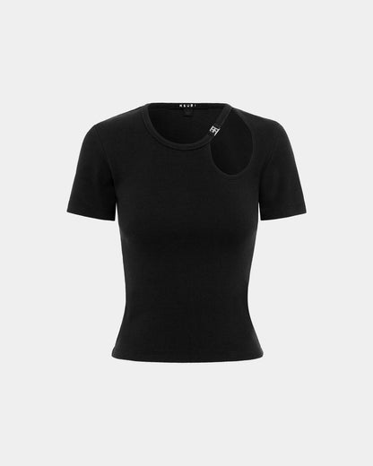 ARISE CUT OUT SS TEE BLACK