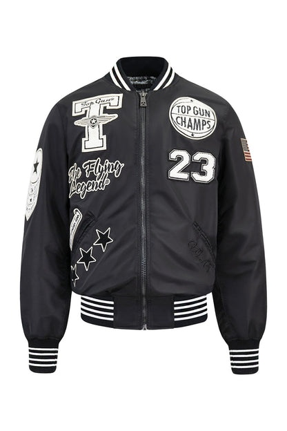 Top Gun "Flying Legend" Nylon Embroidery Patched Varsity Jacket
