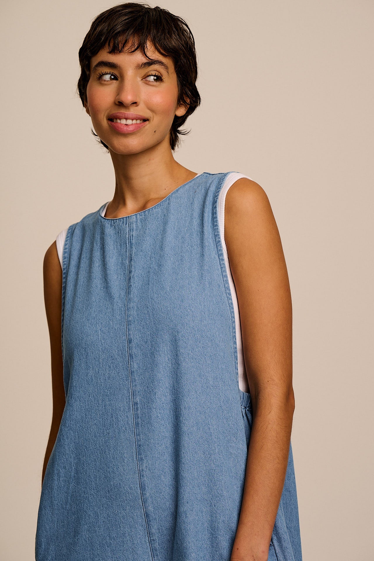 IMPERFECT - Tilda - Cotton Wide Leg Jumpsuit in Light Blue