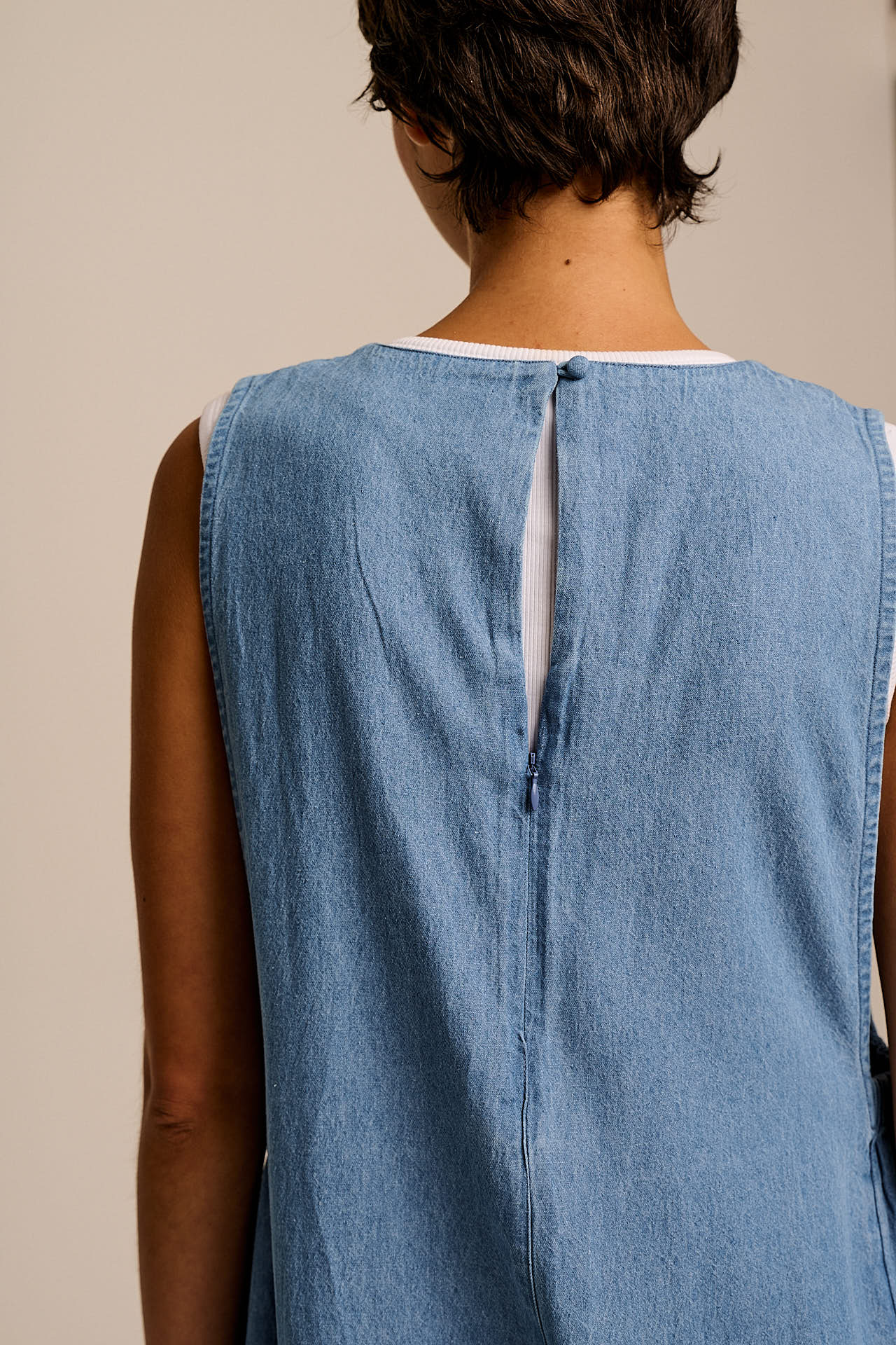 IMPERFECT - Tilda - Cotton Wide Leg Jumpsuit in Light Blue