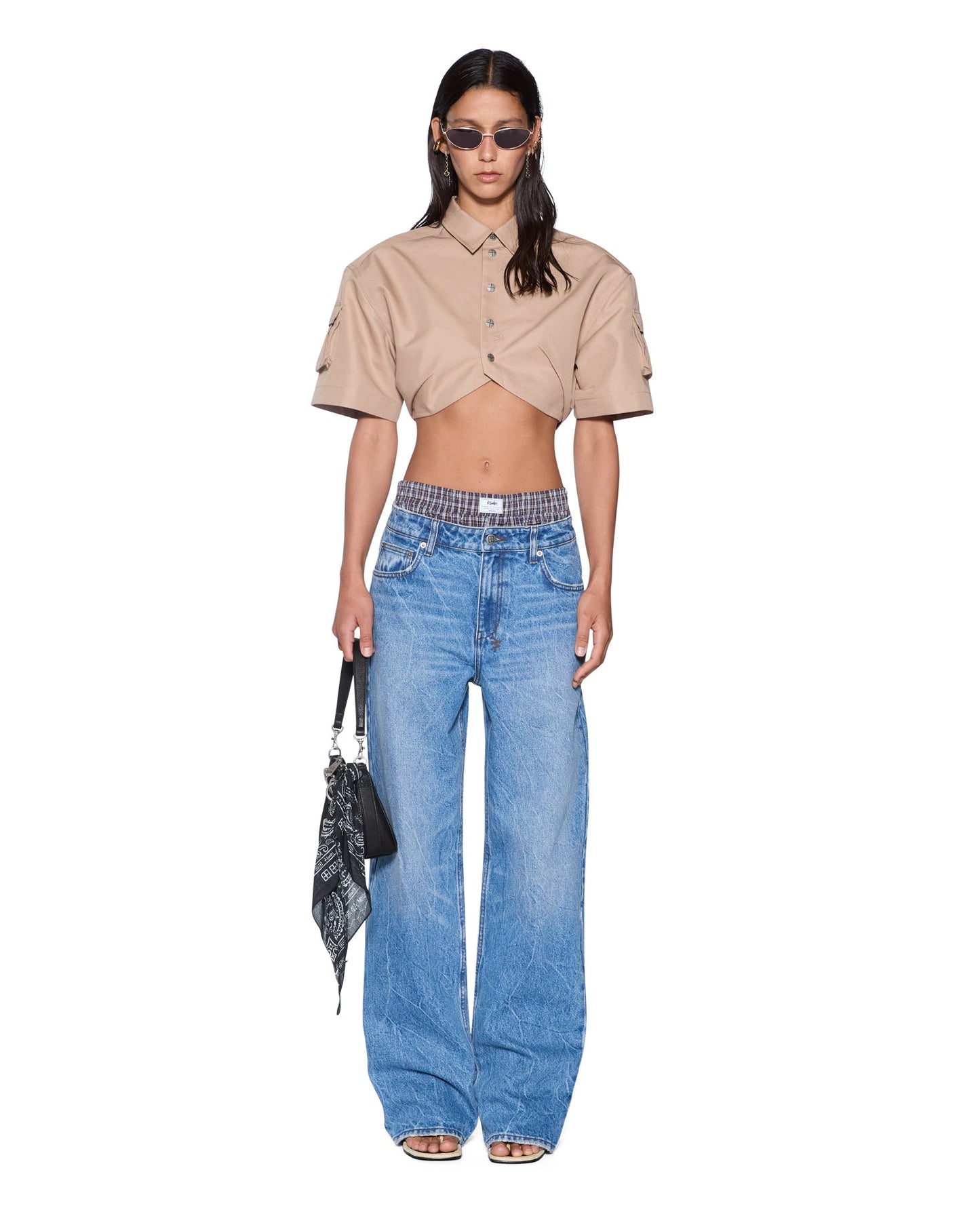 BARKER CROP SS SHIRT TAN
