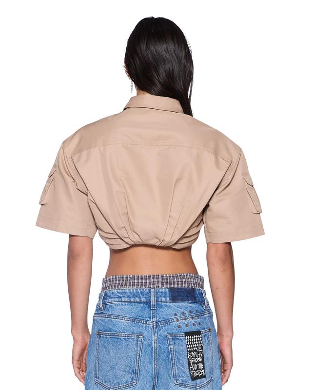 BARKER CROP SS SHIRT TAN