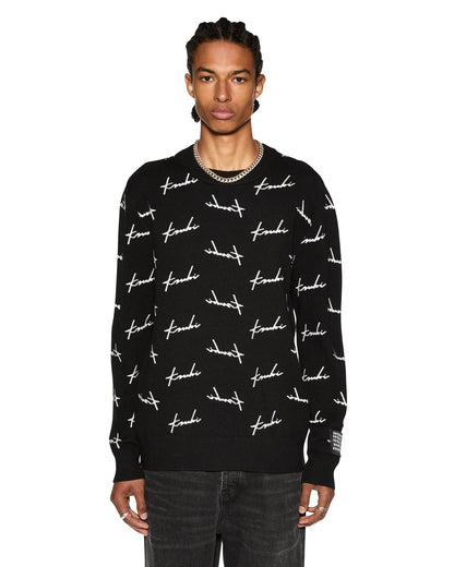 SKRIPT KNIT CREW BLACK