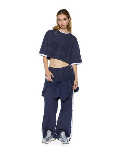 99 BOYFRIEND CROPPED SS TEE INK BLUE