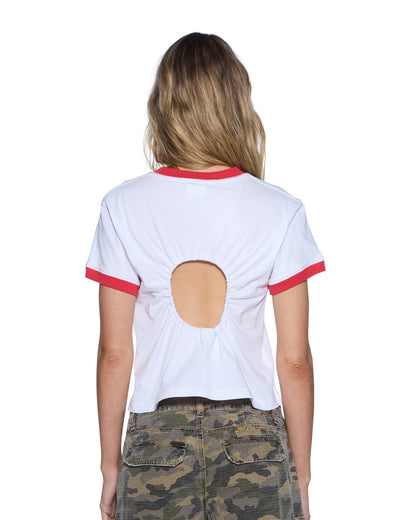 VARSITY SHRUNKEN SS TEE WHITE