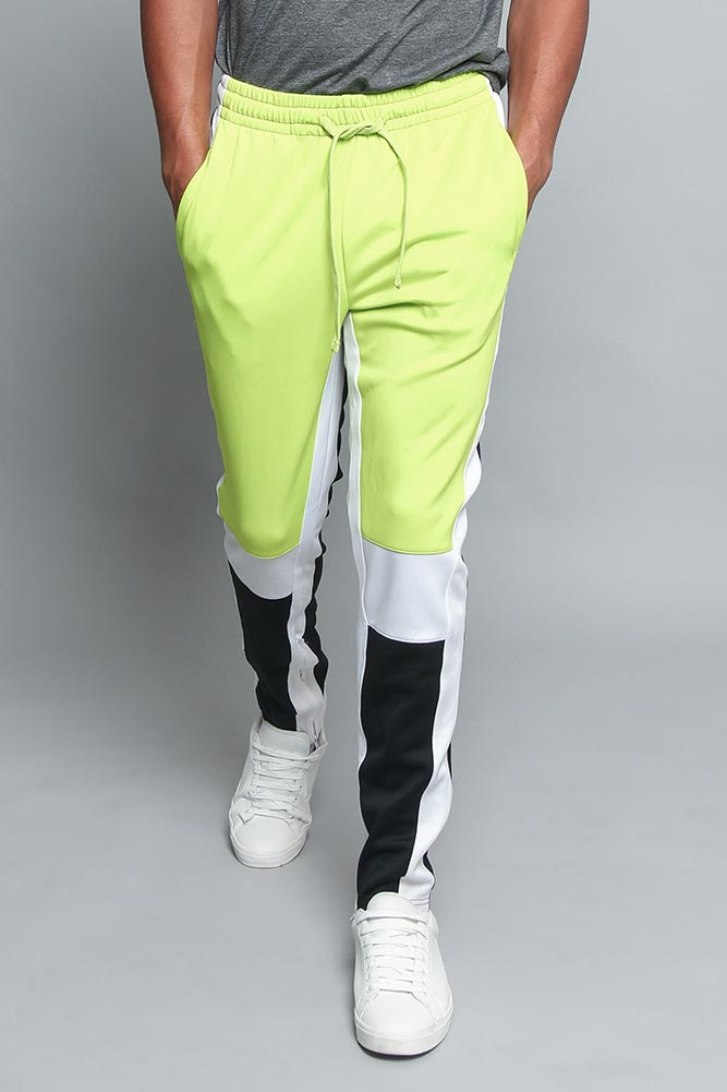 Tri Colored Color Blocked Track Pants