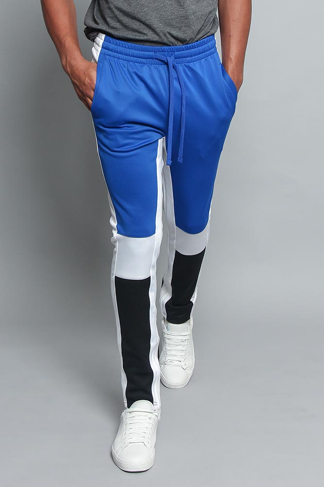 Tri Colored Color Blocked Track Pants