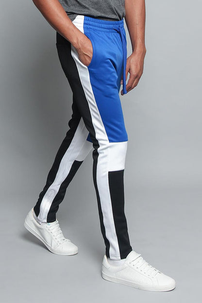 Tri Colored Color Blocked Track Pants