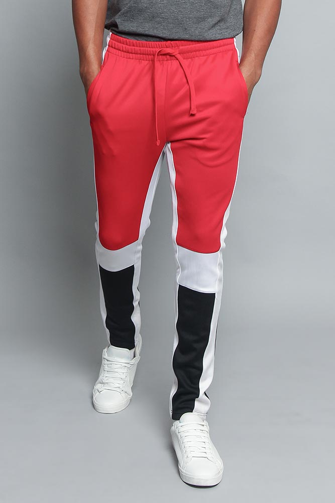 Tri Colored Color Blocked Track Pants