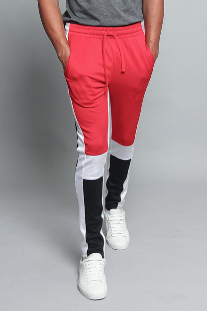 Tri Colored Color Blocked Track Pants