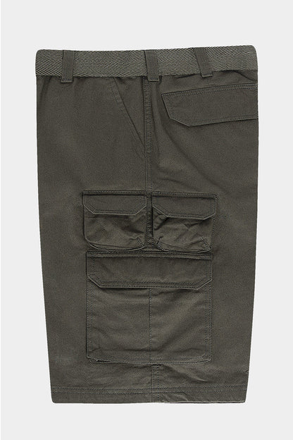 Essential Solid Relaxed Fit Chino Cargo Shorts