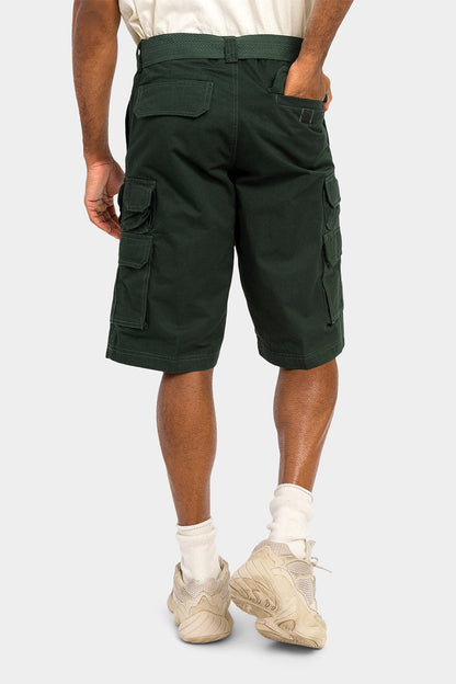 Essential Solid Relaxed Fit Chino Cargo Shorts
