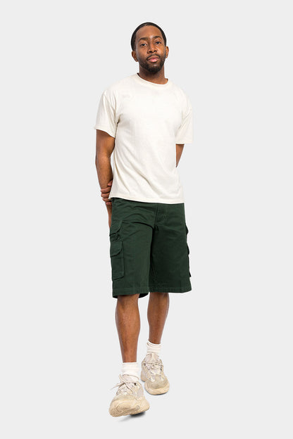 Essential Solid Relaxed Fit Chino Cargo Shorts