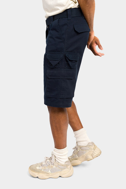 Essential Solid Relaxed Fit Chino Cargo Shorts