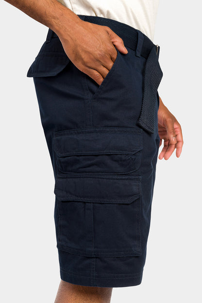 Essential Solid Relaxed Fit Chino Cargo Shorts