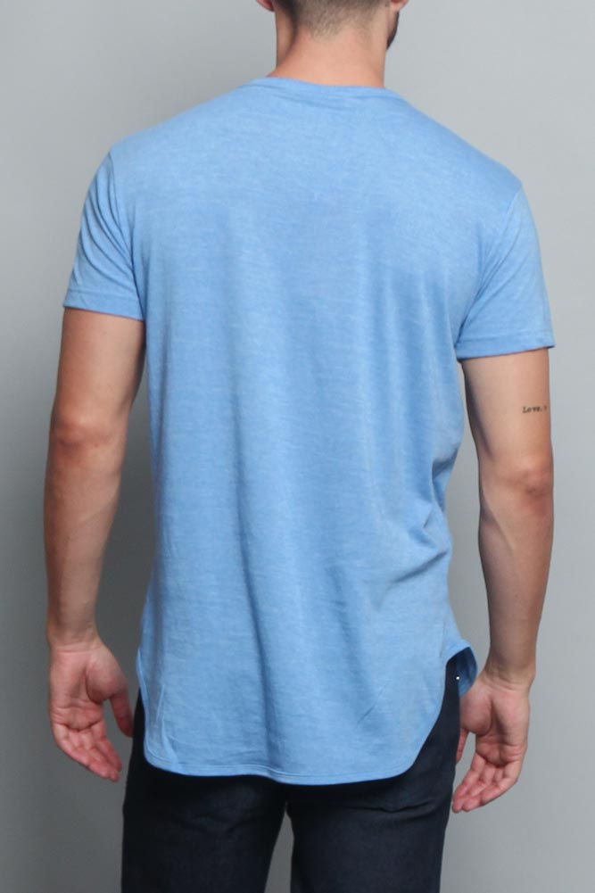Solid Color Long Length Curved Hem T-Shirt