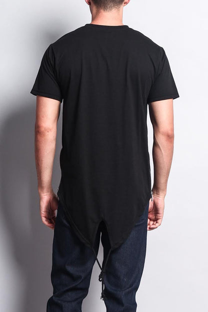 Fishtail Long Length Curved Hem T-Shirt