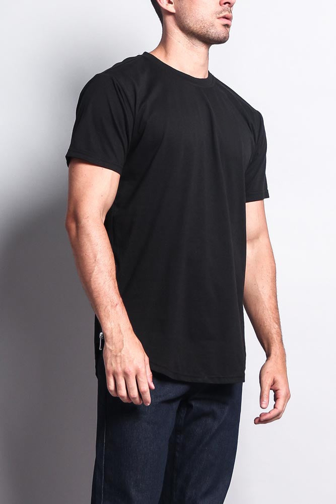 Fishtail Long Length Curved Hem T-Shirt