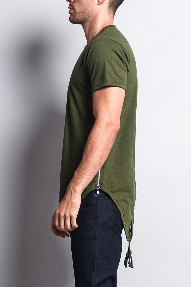 Fishtail Long Length Curved Hem T-Shirt