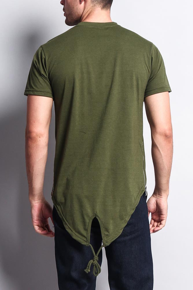 Fishtail Long Length Curved Hem T-Shirt