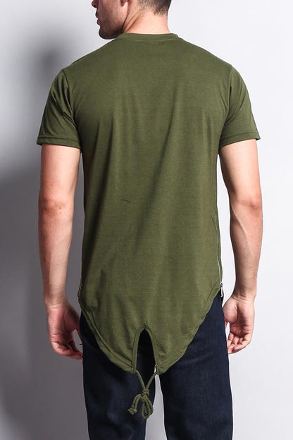 Fishtail Long Length Curved Hem T-Shirt