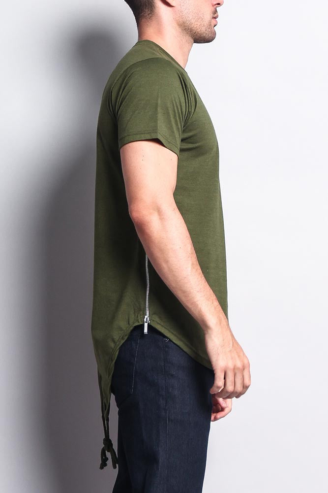 Fishtail Long Length Curved Hem T-Shirt