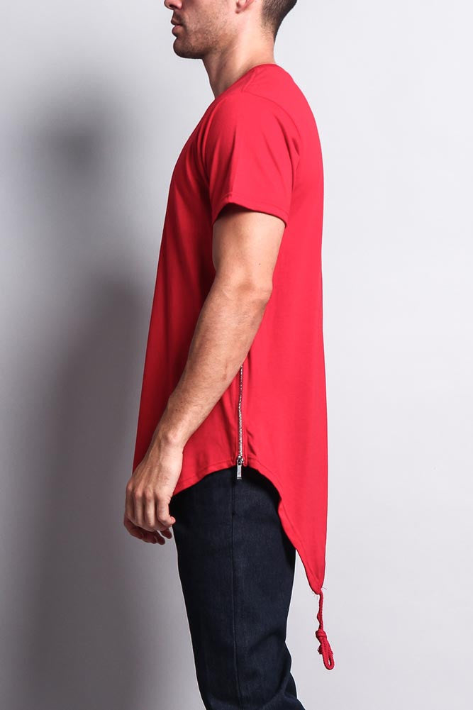 Fishtail Long Length Curved Hem T-Shirt