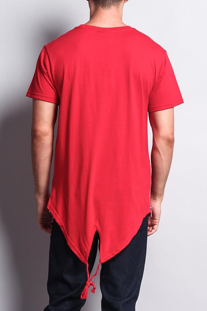 Fishtail Long Length Curved Hem T-Shirt
