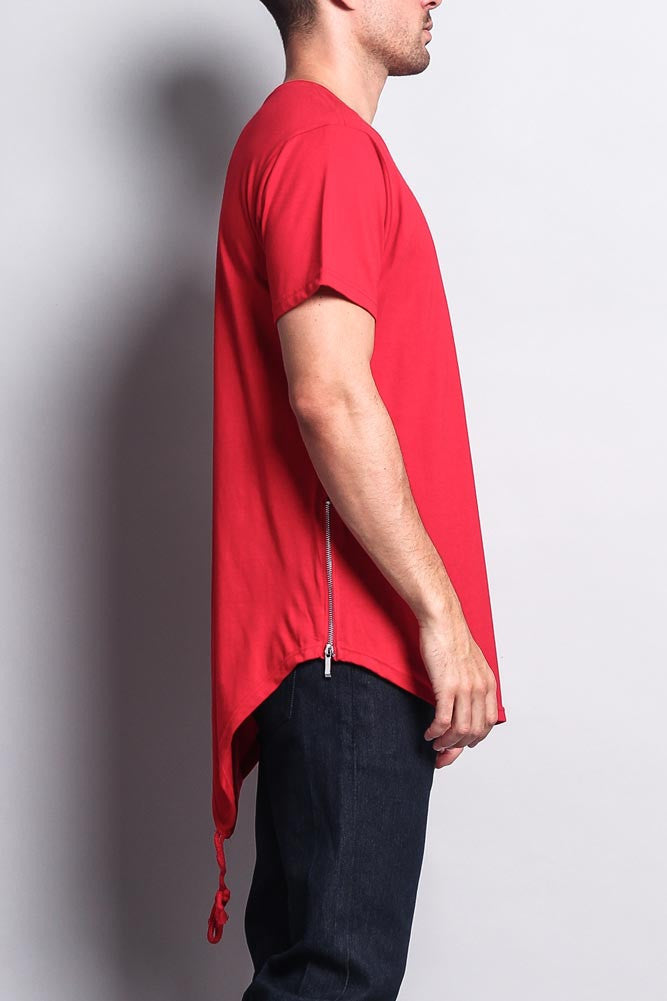 Fishtail Long Length Curved Hem T-Shirt