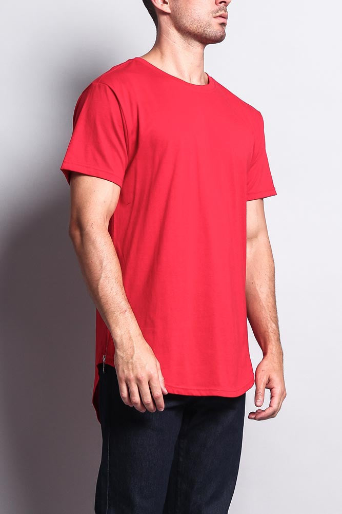 Fishtail Long Length Curved Hem T-Shirt