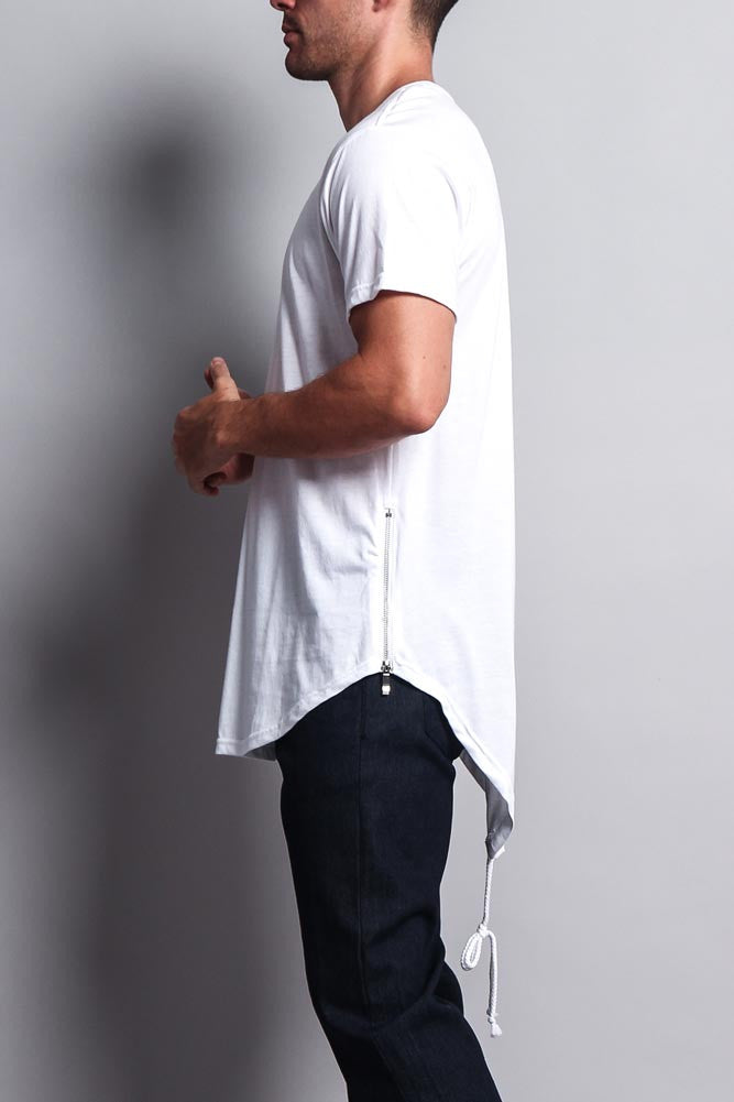 Fishtail Long Length Curved Hem T-Shirt