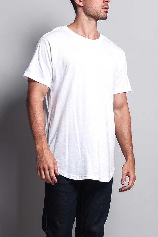 Fishtail Long Length Curved Hem T-Shirt