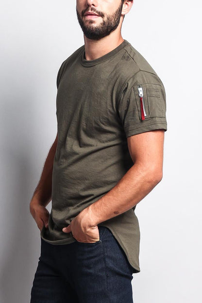 Flight MA-1 Long Length Curved Hem T-Shirt