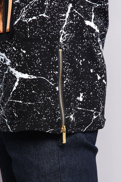 Metallic American Flag Marble Print T-Shirt
