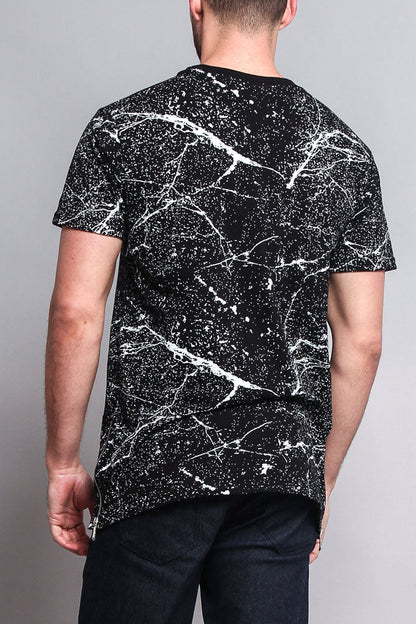 Metallic American Flag Marble Print T-Shirt