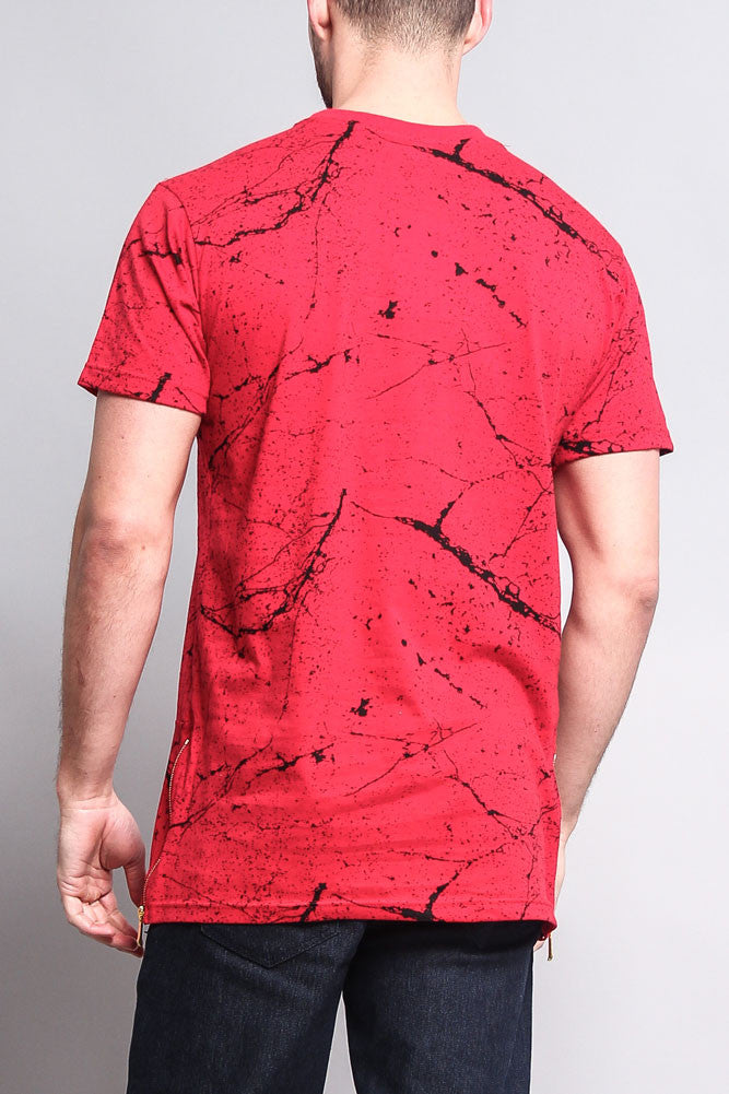 Metallic American Flag Marble Print T-Shirt