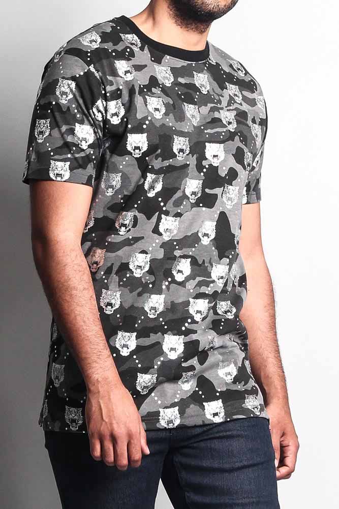 Camo Foil Tiger Head T-Shirt