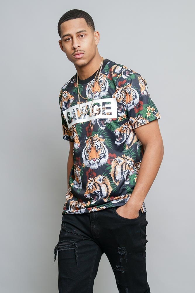 3D Savage Tiger Print T-Shirt