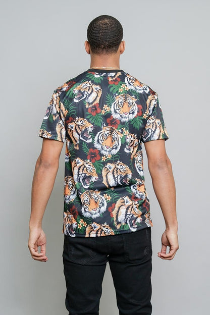 3D Savage Tiger Print T-Shirt