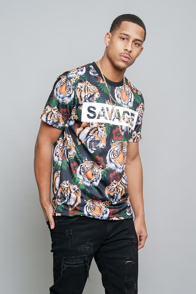 3D Savage Tiger Print T-Shirt