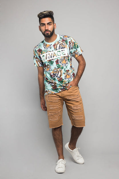 3D Savage Tiger Print T-Shirt